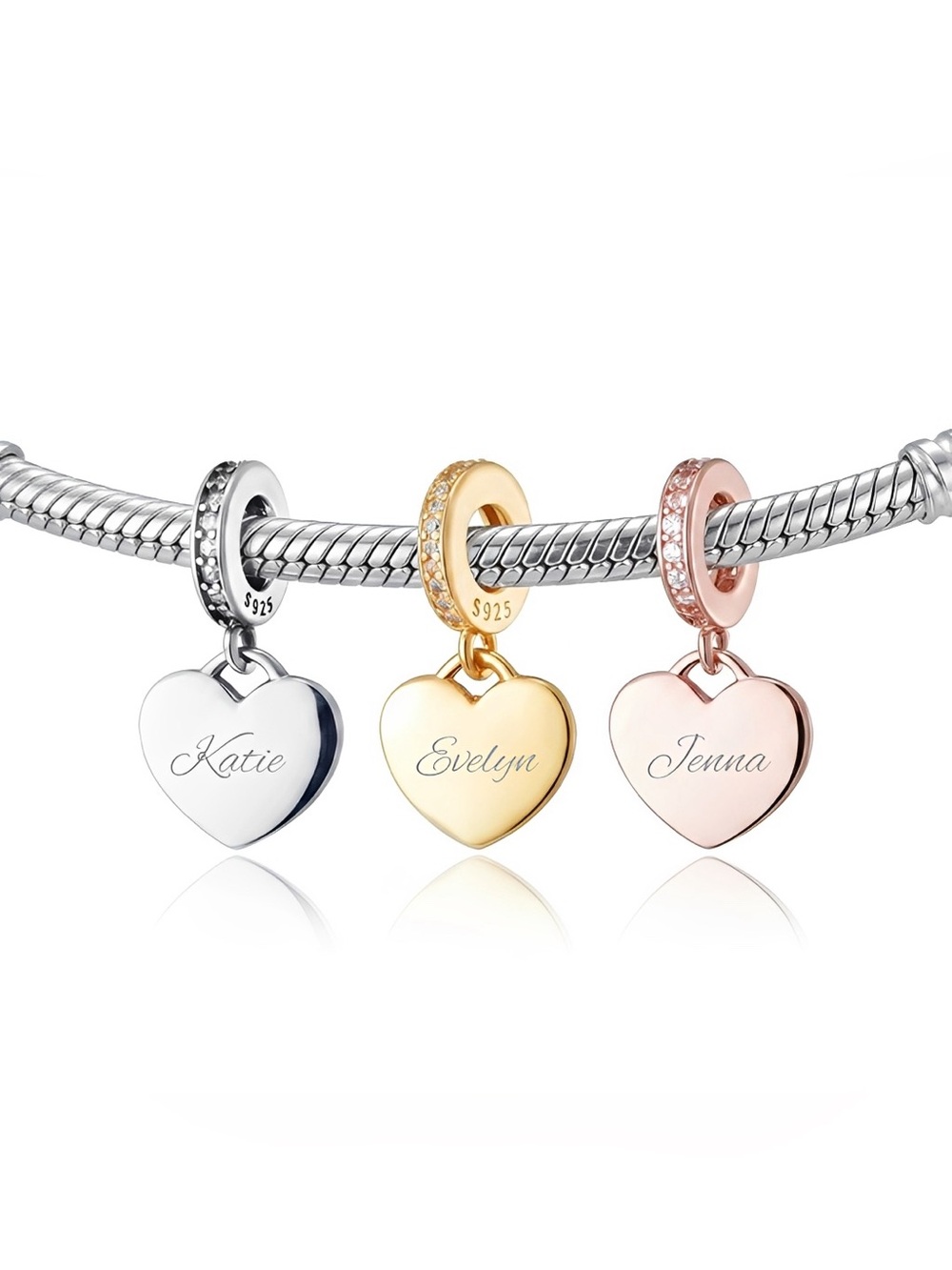 Personalized Name Heart Dangle Charm